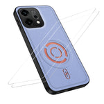 WANLONFENG for Oppo Reno14 Pro 5G (Global) KJB1 Series Magnetic Case with 2Pcs Tempered Glass Screen Protector Tech Fabric Texture PC+TPU Phone Cover