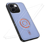 WANLONFENG for Oppo Reno15 F 5G KJB1 Series Magnetic Case with 2Pcs Tempered Glass Screen Protector Tech Fabric Texture PC+TPU Phone Cover
