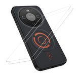 WANLONFENG for Honor X70 5G / Honor X9d 5G / Honor Magic8 Lite 5G KJB1 Series Magnetic Case with 2Pcs Tempered Glass Screen Protector Tech Fabric Texture PC+TPU Phone Cover