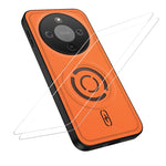 WANLONFENG for Honor X70 5G / Honor X9d 5G / Honor Magic8 Lite 5G KJB1 Series Magnetic Case with 2Pcs Tempered Glass Screen Protector Tech Fabric Texture PC+TPU Phone Cover