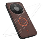 WANLONFENG for Honor X70 5G / Honor X9d 5G / Honor Magic8 Lite 5G KJB1 Series Magnetic Case with 2Pcs Tempered Glass Screen Protector Tech Fabric Texture PC+TPU Phone Cover