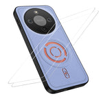 WANLONFENG for Honor X70 5G / Honor X9d 5G / Honor Magic8 Lite 5G KJB1 Series Magnetic Case with 2Pcs Tempered Glass Screen Protector Tech Fabric Texture PC+TPU Phone Cover
