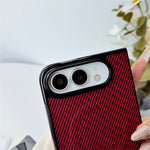 WANLONFENG for iPhone Fold TQ Series Magnetic Case Carbon Fiber Texture PC TPU Phone Cover (Big Lens Hole)