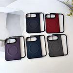 WANLONFENG for iPhone Fold TQ Series Magnetic Case Carbon Fiber Texture PC TPU Phone Cover (Big Lens Hole)