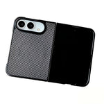 WANLONFENG for iPhone Fold TQ Series Magnetic Case Carbon Fiber Texture PC TPU Phone Cover (Big Lens Hole)