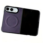 WANLONFENG for iPhone Fold TQ Series Magnetic Case Carbon Fiber Texture PC TPU Phone Cover (Big Lens Hole)