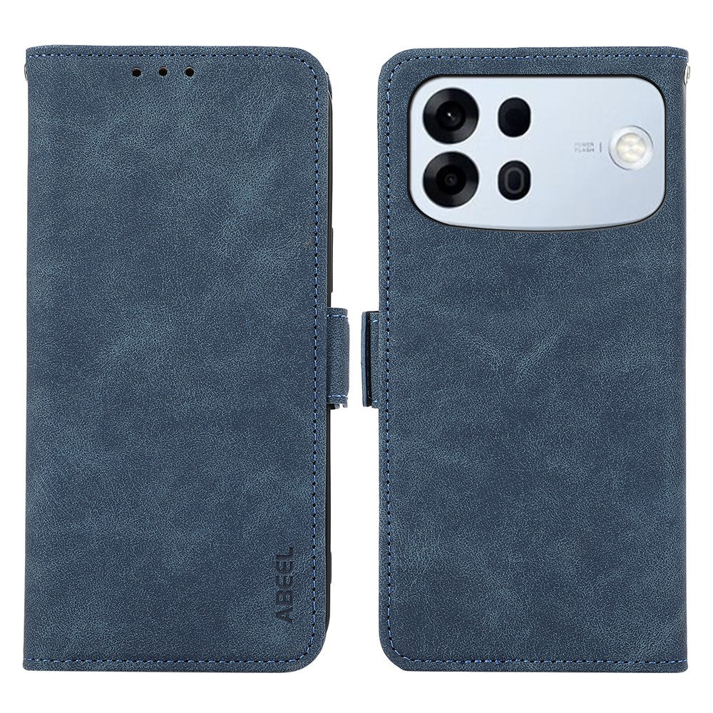 ABEEL Til Oppo A7 Pro Max 5G Etui PU Læder Folio Stand View RFID Blokerende Telefon Cover