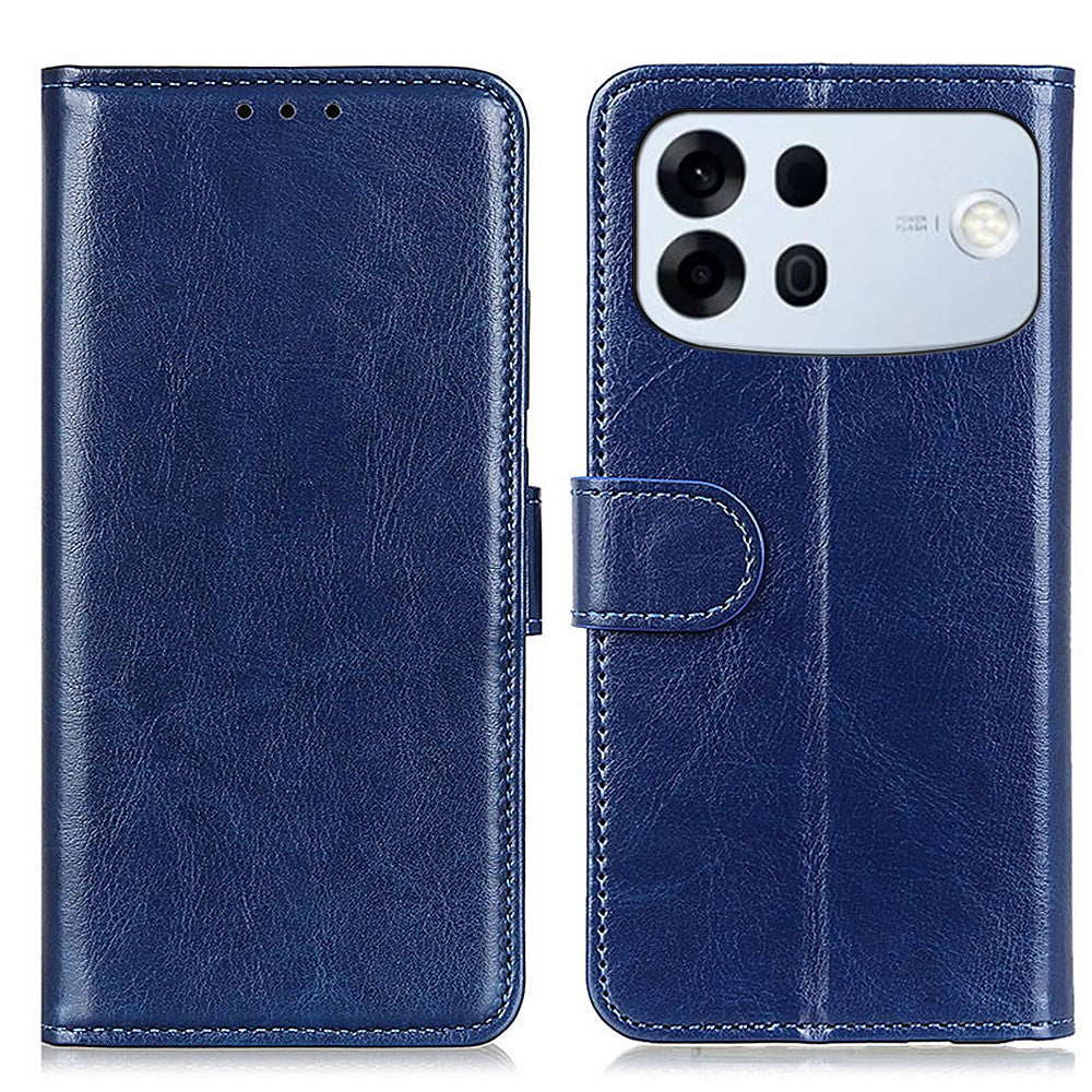 For Oppo A7 Pro Max 5G Case Crazy Horse Texture PU Leather Phone Stand Cover