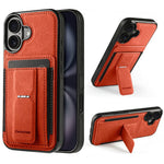 FORWENW F9 Series for iPhone 17 Case PU Leather + TPU RFID Blocking Card Holder Kickstand Phone Cover