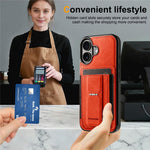 FORWENW F9 Series for iPhone 17 Case PU Leather + TPU RFID Blocking Card Holder Kickstand Phone Cover