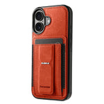 FORWENW F9 Series for iPhone 17 Case PU Leather + TPU RFID Blocking Card Holder Kickstand Phone Cover