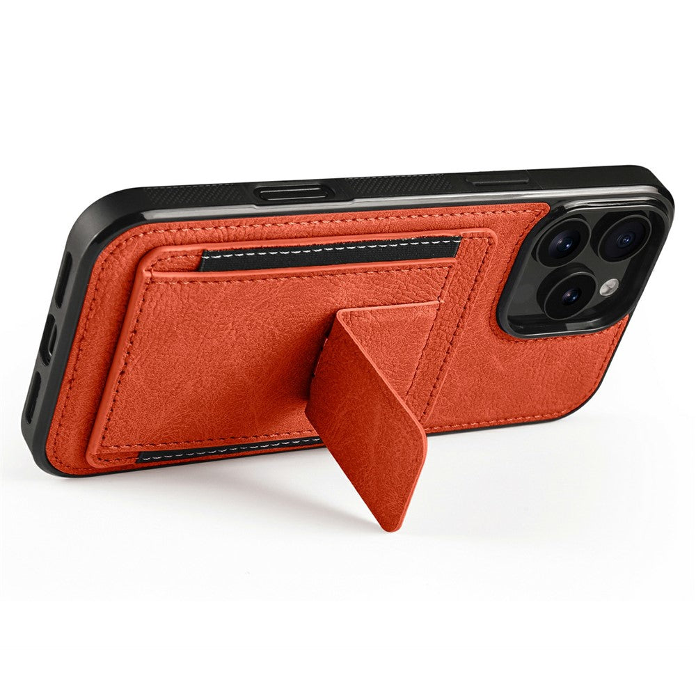 FORWENW F9 Series for iPhone 16 Pro Case PU Leather + TPU RFID Blocking Card Holder Kickstand Phone Cover