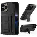 FORWENW F9 Series for iPhone 16 Pro Case PU Leather + TPU RFID Blocking Card Holder Kickstand Phone Cover