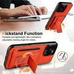 FORWENW F9 Series for iPhone 16 Pro Max Case PU Leather + TPU RFID Blocking Card Holder Kickstand Phone Cover