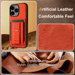 FORWENW F9 Series for iPhone 16 Pro Max Case PU Leather + TPU RFID Blocking Card Holder Kickstand Phone Cover