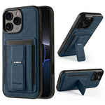 FORWENW F9 Series for iPhone 16 Pro Max Case PU Leather + TPU RFID Blocking Card Holder Kickstand Phone Cover