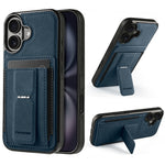 FORWENW F9-serien til iPhone 16 Plus-etui PU-læder + TPU RFID-blokerende kortholder støttefod telefoncover