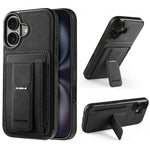 FORWENW F9-serien til iPhone 16 Plus-etui PU-læder + TPU RFID-blokerende kortholder støttefod telefoncover