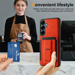 FORWENW F9-serie til Samsung Galaxy S24 FE-cover PU-læder + TPU RFID-blokerende kortholder støtteben telefoncover