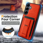 FORWENW F9-serie til Samsung Galaxy S24 FE-cover PU-læder + TPU RFID-blokerende kortholder støtteben telefoncover