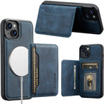 LC.IMEEKE L7 Series for iPhone 14 / 13 Magnetic Case Leather + TPU Phone Cover with Detachable Card Holder