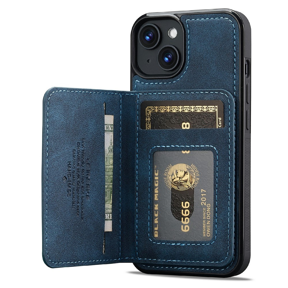 LC.IMEEKE L7 Series for iPhone 14 / 13 Magnetic Case Leather + TPU Phone Cover with Detachable Card Holder