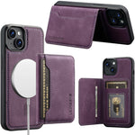 LC.IMEEKE L7 Series for iPhone 14 / 13 Magnetic Case Leather + TPU Phone Cover with Detachable Card Holder