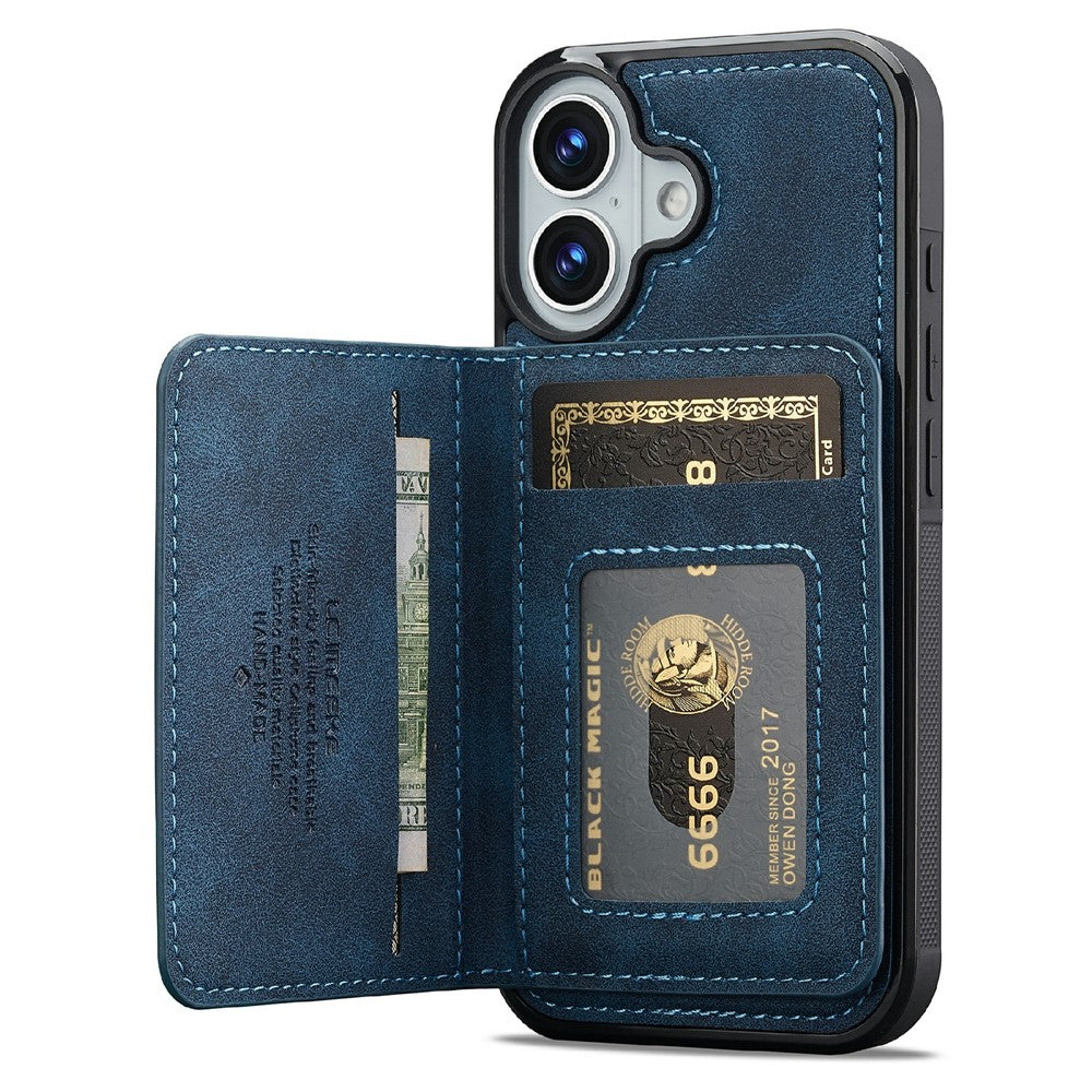 LC.IMEEKE L7-serien til iPhone 17 Magnetisk etui Læder + TPU telefoncover med aftagelig kortholder