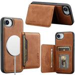 LC.IMEEKE L7 Series til iPhone 17e / 16e Magnetisk cover Læder + TPU Telefoncover med aftagelig kortholder