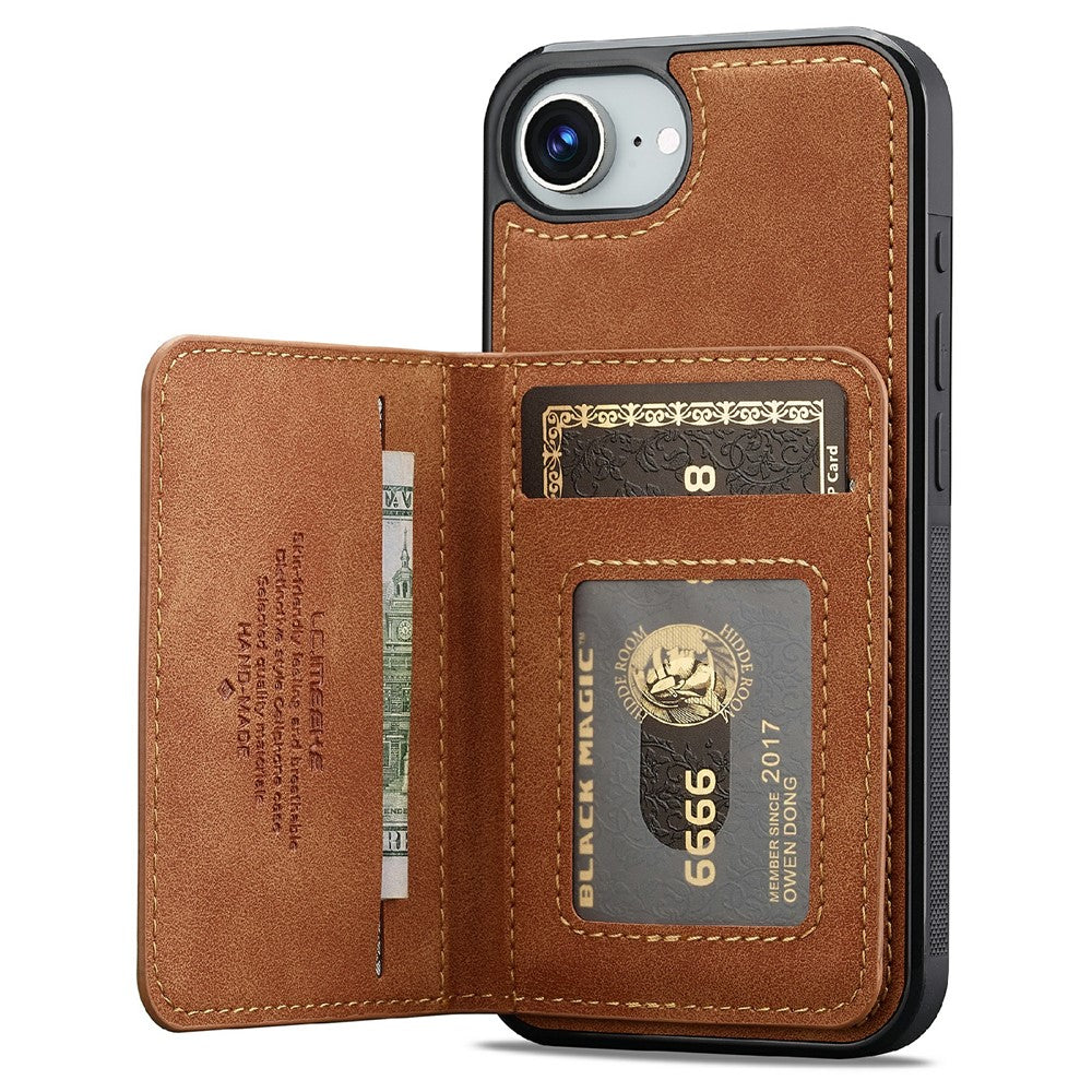 LC.IMEEKE L7 Series til iPhone 17e / 16e Magnetisk cover Læder + TPU Telefoncover med aftagelig kortholder
