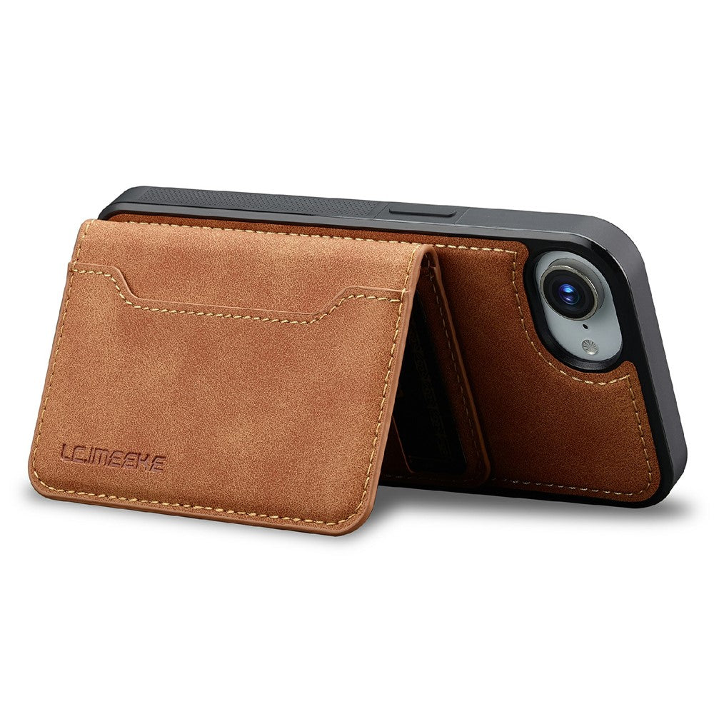 LC.IMEEKE L7 Series til iPhone 17e / 16e Magnetisk cover Læder + TPU Telefoncover med aftagelig kortholder