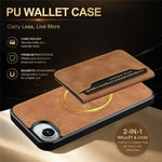 LC.IMEEKE L7 Series til iPhone 17e / 16e Magnetisk cover Læder + TPU Telefoncover med aftagelig kortholder
