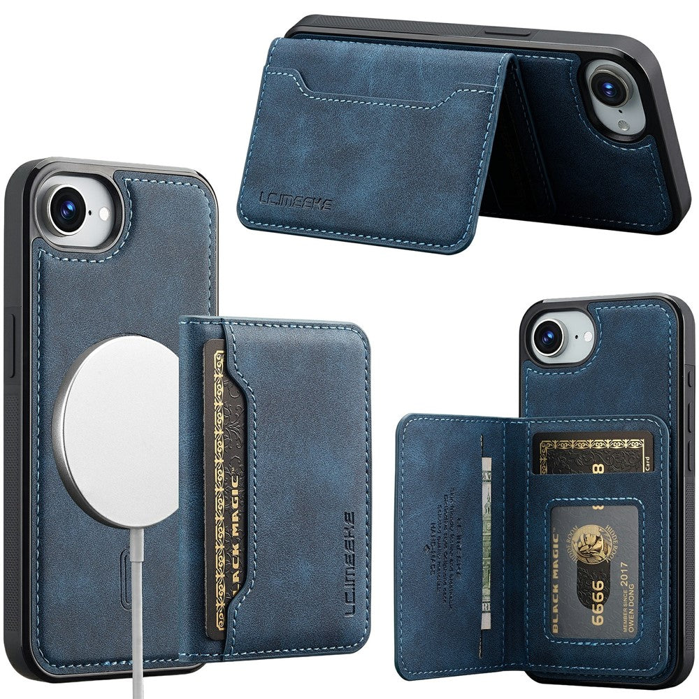 LC.IMEEKE L7 Series til iPhone 17e / 16e Magnetisk cover Læder + TPU Telefoncover med aftagelig kortholder