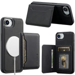 LC.IMEEKE L7 Series til iPhone 17e / 16e Magnetisk cover Læder + TPU Telefoncover med aftagelig kortholder