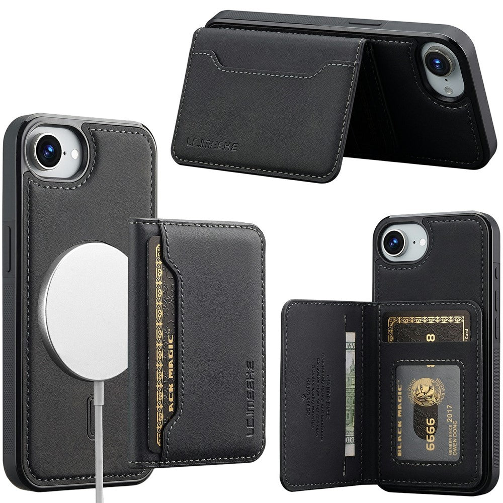 LC.IMEEKE L7 Series til iPhone 17e / 16e Magnetisk cover Læder + TPU Telefoncover med aftagelig kortholder