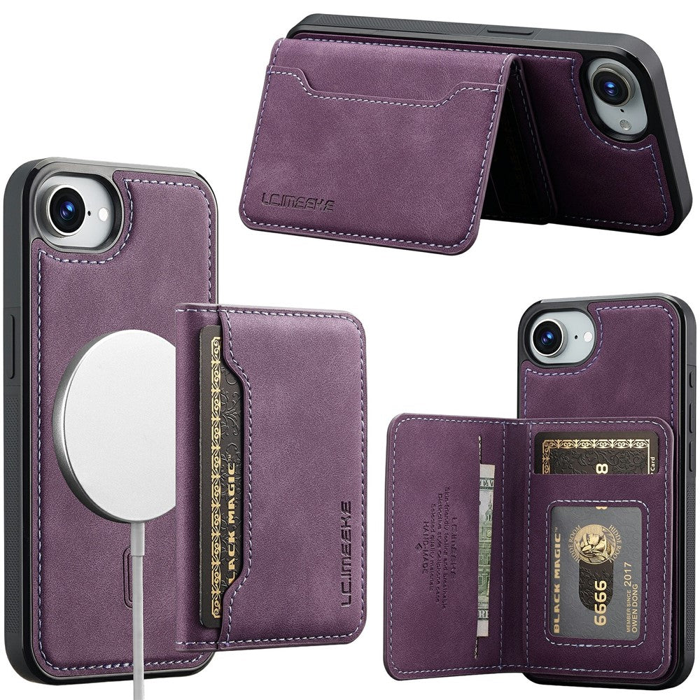 LC.IMEEKE L7 Series til iPhone 17e / 16e Magnetisk cover Læder + TPU Telefoncover med aftagelig kortholder