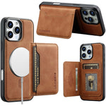 LC.IMEEKE L7 Series til iPhone 16 Pro Magnetisk cover i læder + TPU med aftagelig kortholder