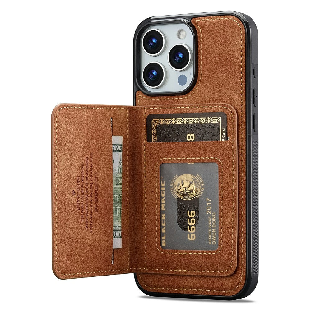 LC.IMEEKE L7 Series til iPhone 16 Pro Magnetisk cover i læder + TPU med aftagelig kortholder