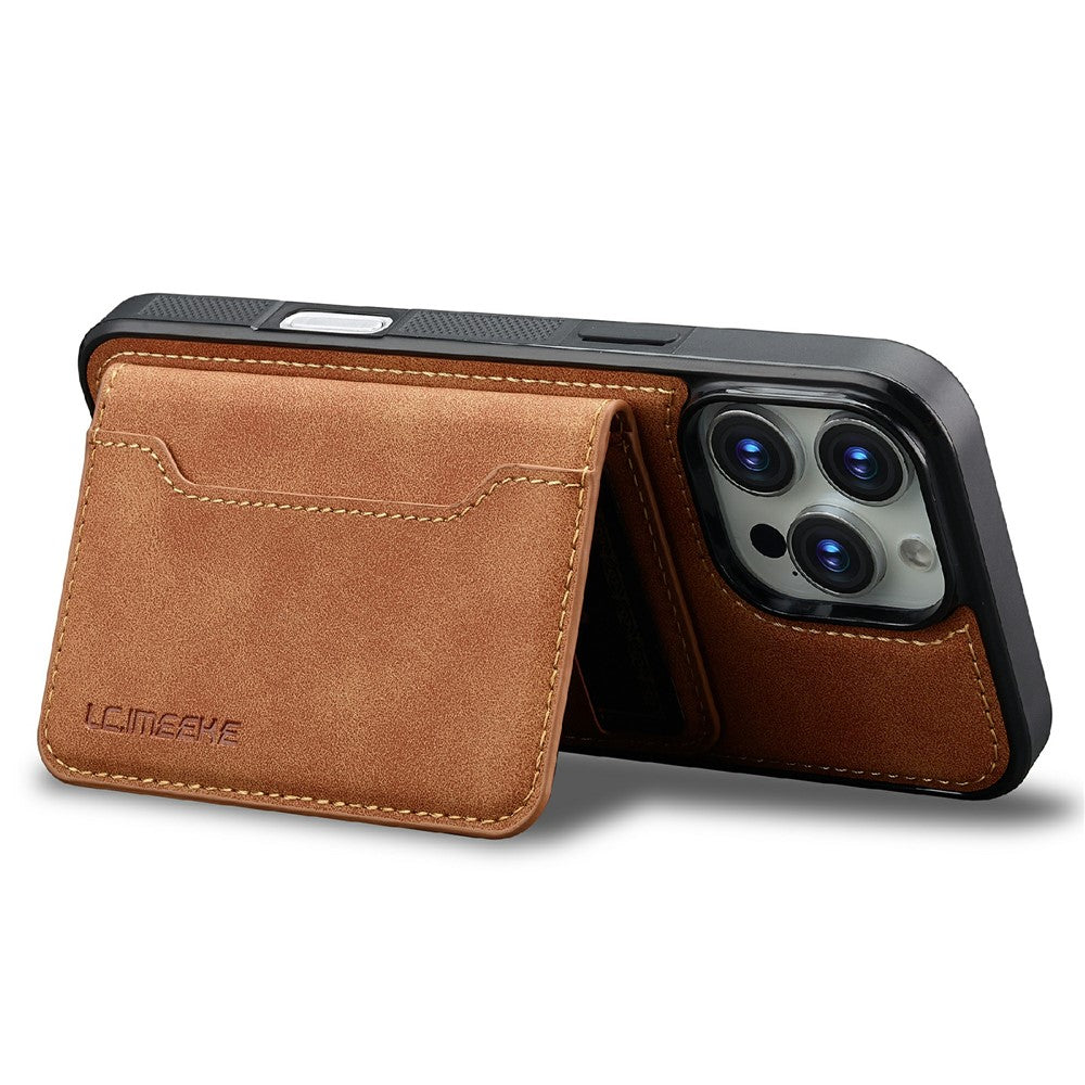 LC.IMEEKE L7 Series til iPhone 16 Pro Magnetisk cover i læder + TPU med aftagelig kortholder