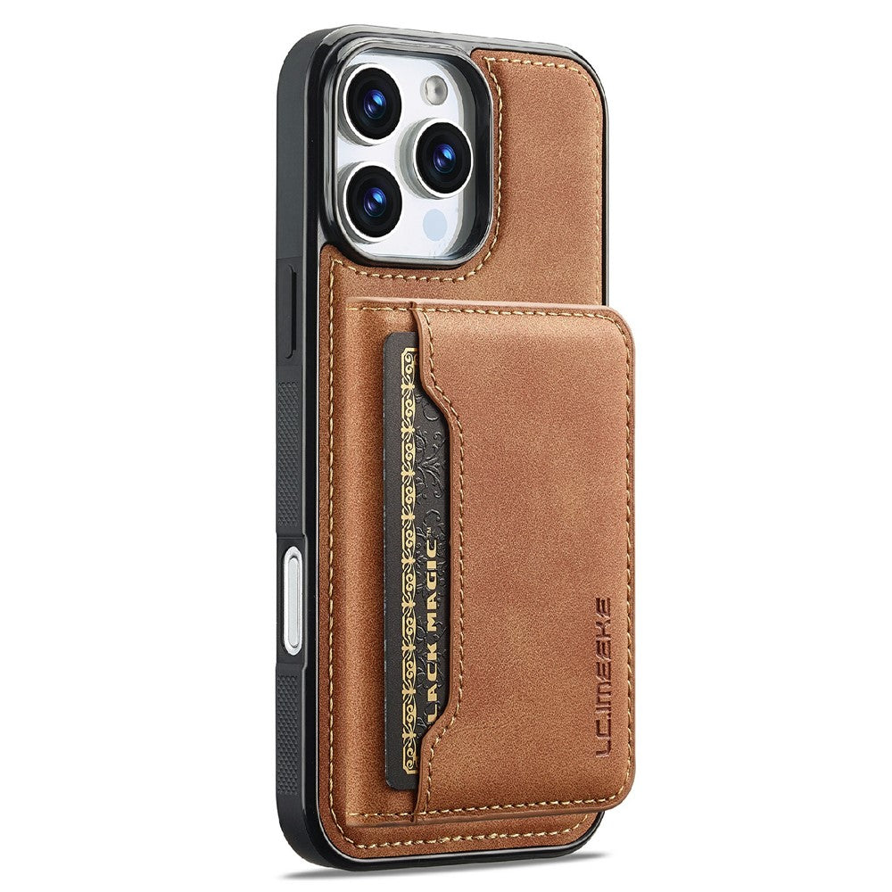 LC.IMEEKE L7 Series til iPhone 16 Pro Magnetisk cover i læder + TPU med aftagelig kortholder