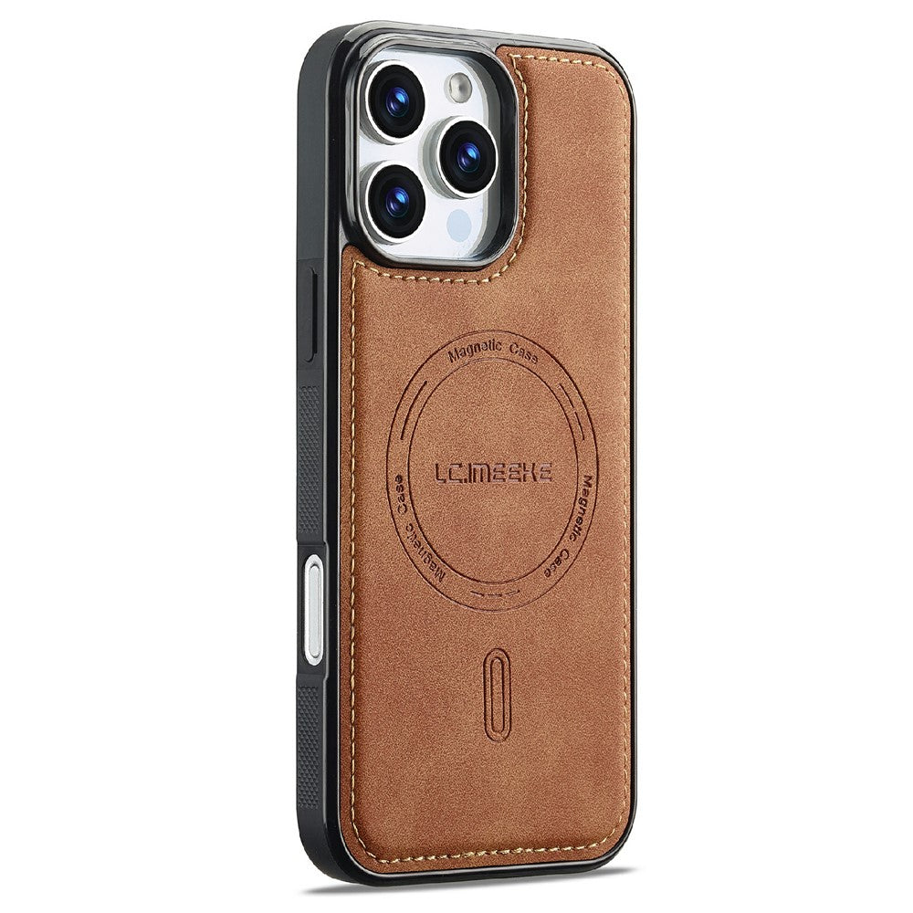 LC.IMEEKE L7 Series til iPhone 16 Pro Magnetisk cover i læder + TPU med aftagelig kortholder