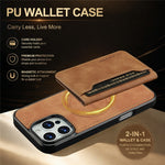 LC.IMEEKE L7 Series til iPhone 16 Pro Magnetisk cover i læder + TPU med aftagelig kortholder