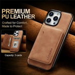 LC.IMEEKE L7 Series til iPhone 16 Pro Magnetisk cover i læder + TPU med aftagelig kortholder