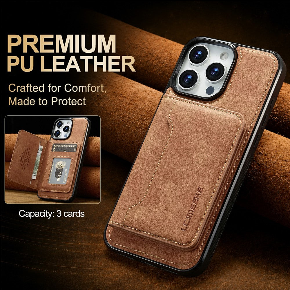 LC.IMEEKE L7 Series til iPhone 16 Pro Magnetisk cover i læder + TPU med aftagelig kortholder
