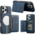 LC.IMEEKE L7 Series til iPhone 16 Pro Magnetisk cover i læder + TPU med aftagelig kortholder