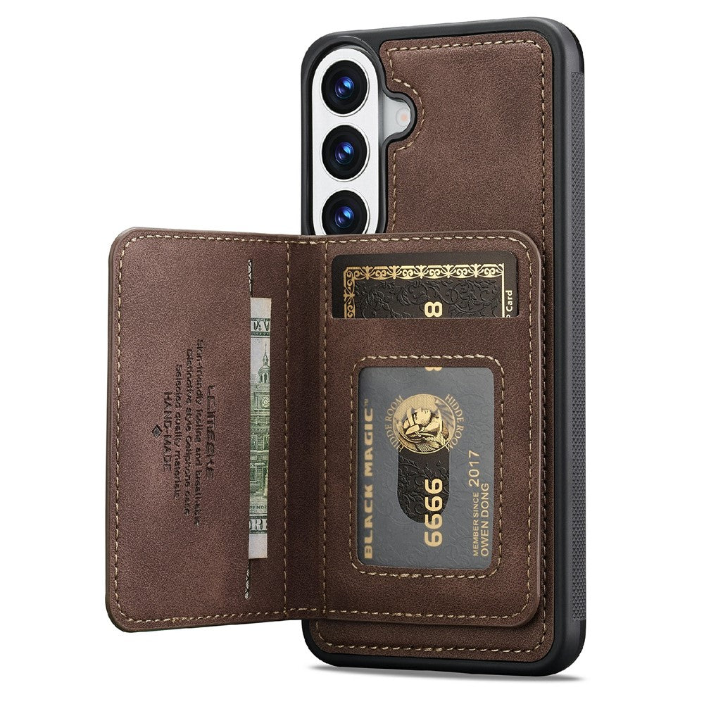 LC.IMEEKE L7-serien för Samsung Galaxy S24 FE magnetiskt fodral i läder + TPU-mobilfodral med avtagbar korthållare