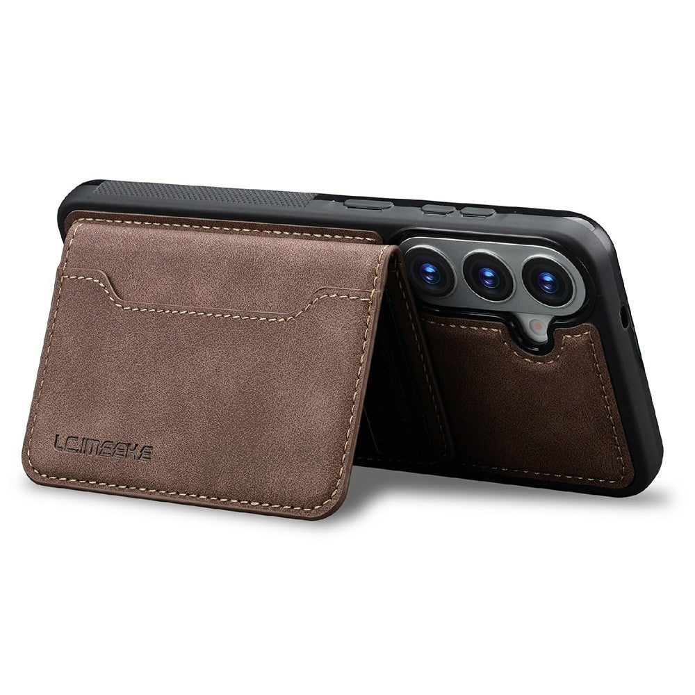 LC.IMEEKE L7-serien för Samsung Galaxy S24 FE magnetiskt fodral i läder + TPU-mobilfodral med avtagbar korthållare