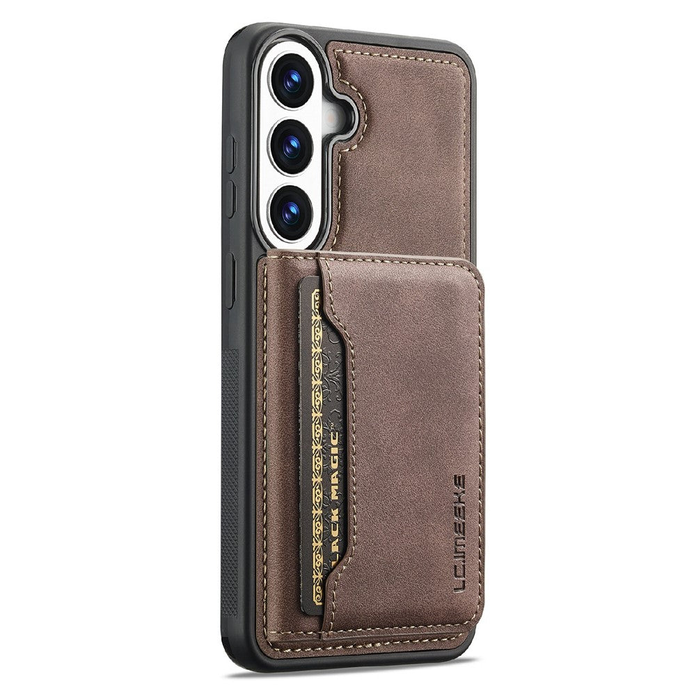 LC.IMEEKE L7-serien för Samsung Galaxy S24 FE magnetiskt fodral i läder + TPU-mobilfodral med avtagbar korthållare