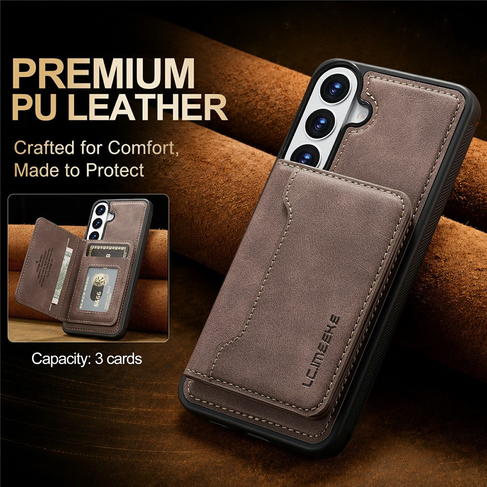 LC.IMEEKE L7-serien för Samsung Galaxy S24 FE magnetiskt fodral i läder + TPU-mobilfodral med avtagbar korthållare