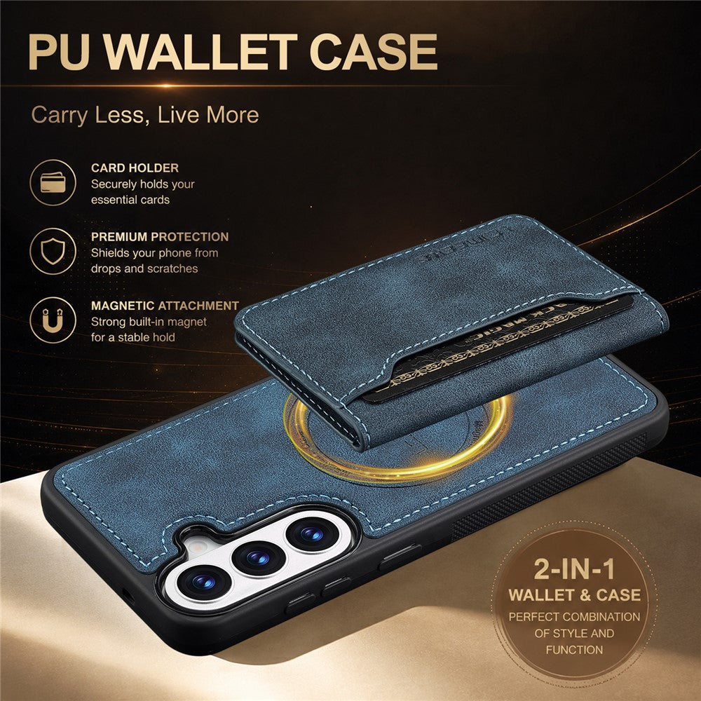 LC.IMEEKE L7-serien til Samsung Galaxy S25 / Galaxy S24 magnetisk læder + TPU-mobilcover med aftagelig kortholder